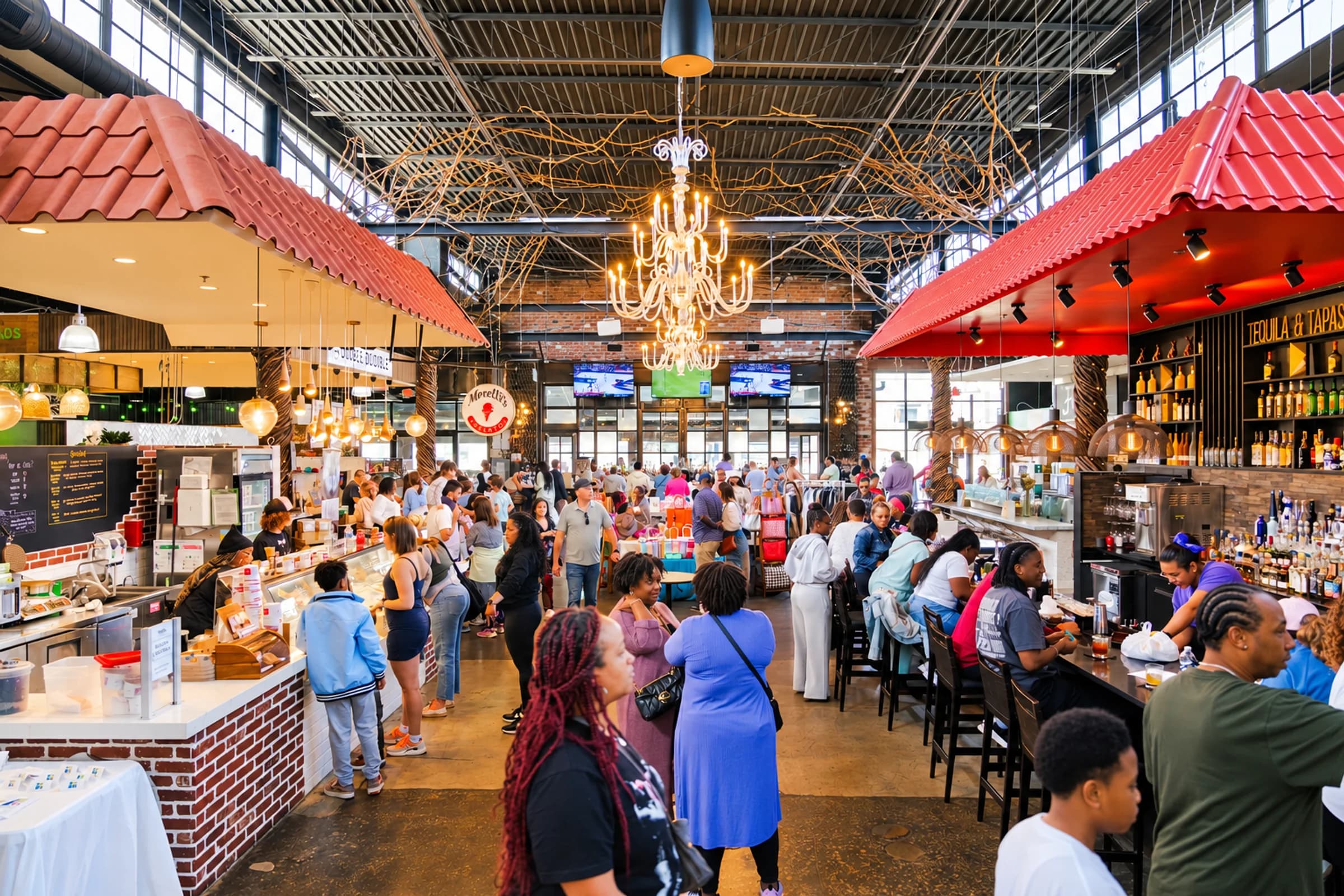 The Chattahoochee Food Works hall filled with guests